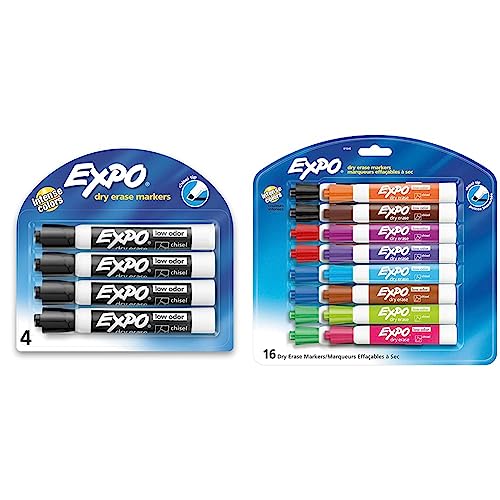EXPO Low Odor Dry Erase Markers Chisel Tip Bundle (4-Count + 16-Pack)
