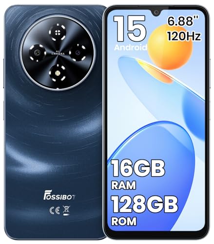 FOSSiBOT S5 SIM�t���[ �X�}�z �{�� 16GB+128GB/1TB�g���\ Android 15 �X�}�z �I�N�^�R�A�v���Z�b�T 6.88�C���`HD+ ���� �A���h���C�h �X�}�z 6000mAh�o�b�e���[ 13MP�J���� 4G�f���A��SIM 