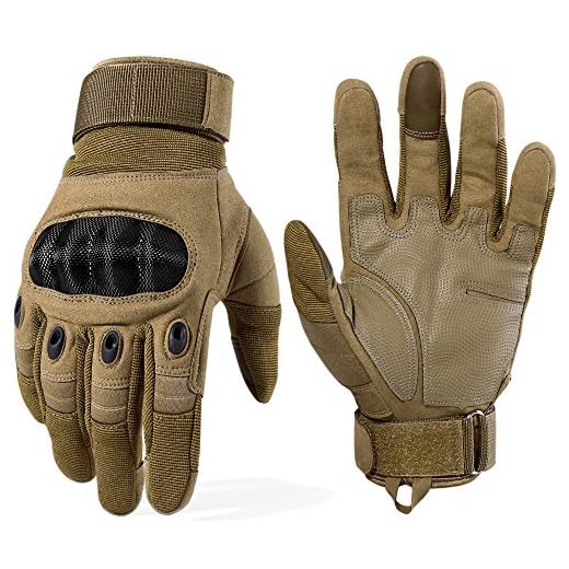 WTACTFUL Gants de Moto Tactiques Unisexe Écran Tactile, Respirants Avec Protection Pour Course, VTT BMX, Escalade, Chasse, Randonnée - Marron S