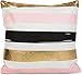 styleBREAKER prostokątna poduszka dekoracyjna z wzorem w paski, poduszka ozdobna, poduszka na sofę 07010002, kolor: biało-różowo-złota-czarna