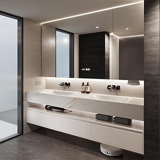 LUTHXAY 72-inch double bathroom vanity with mirror cabinet