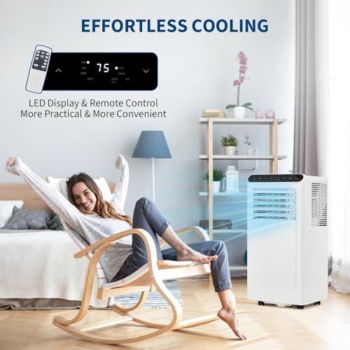 10000 BTU Portable Air Conditioners, Portable AC Unit for Room Up to 450 Sq.Ft, Cooling, Dehumidifier & Fan Modes, Remote Control, Dust Filter, 50 dB Quiet Operation, for Bedroom Office Apartment by Garvee - Used condition - Image 2