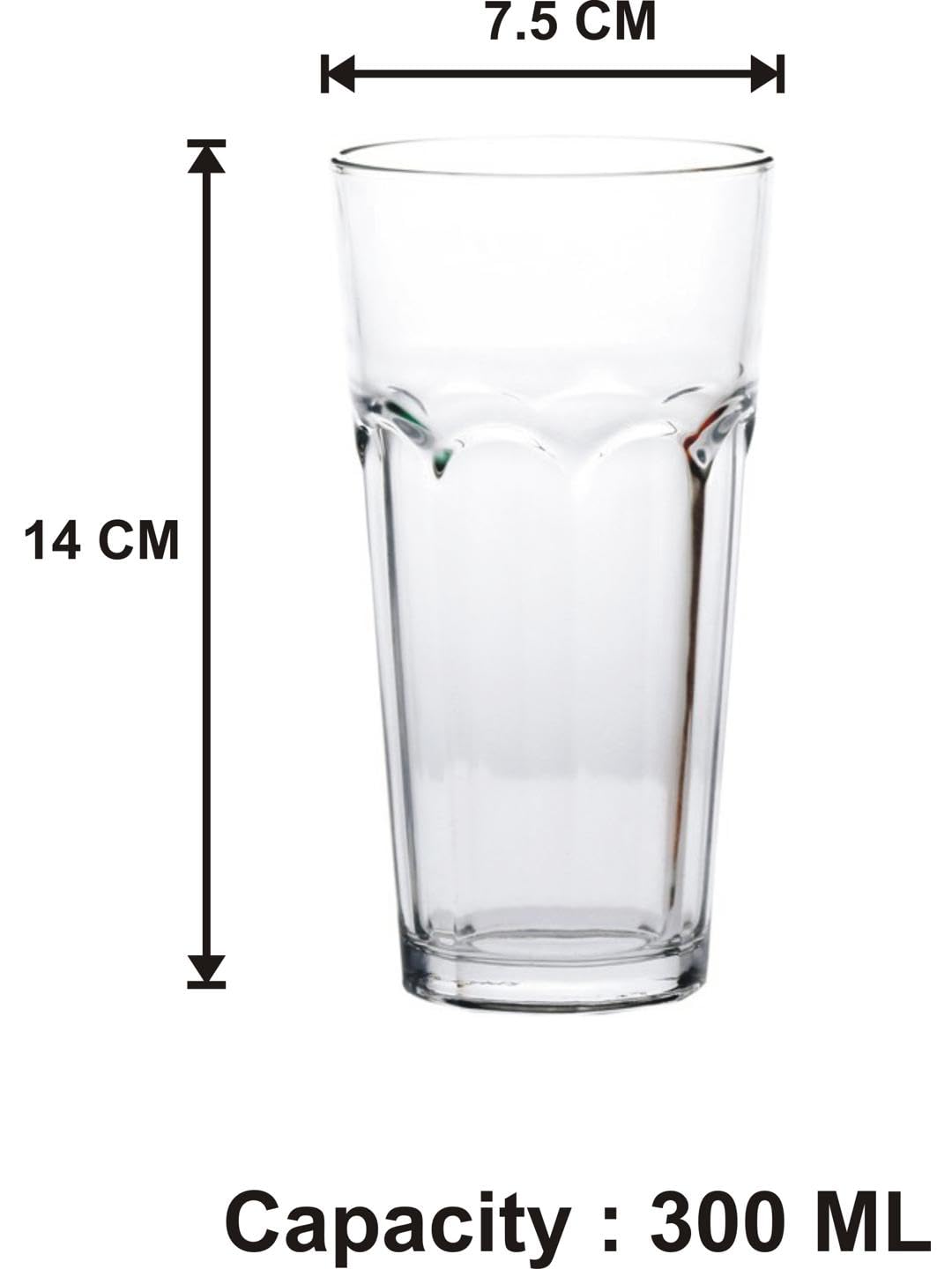 AFAST Party Perfect Tea Glasses for Tea, Coffee, Milk, Green Tea and Other Beverages, Clear, Pack of 6, Size- 7.5 X 7.5 X 14 CM 2