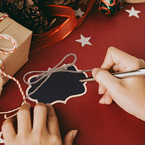 Image of CVANU 15 Pcs Mini Chalkboards Signs Hanging Rectangle Chalkboards Double Sided Blackboard Message Board Hanging Signs for Weddings, Kids Crafts C-2