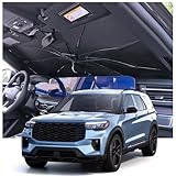 RASPILLERE 2020-2025 Upgraded for Ford Explorer Sunshade, Portable Foldable Sunshade Accessories, [Nano Ice Crystals Coating] UV Protection, Keeps Interior Cool (for Ford Explorer 2020-2025)