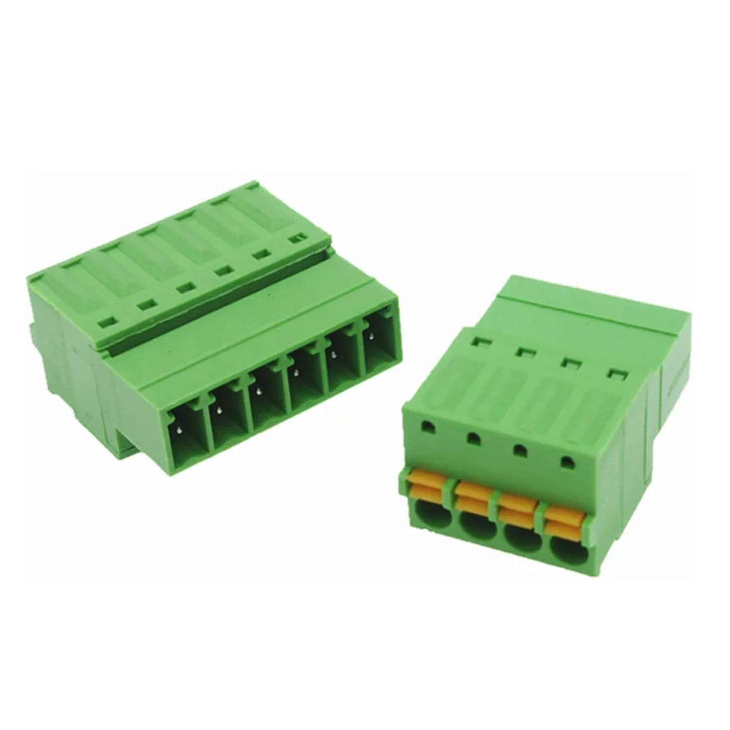 fengpeng 2/5/10 Pairs 15EDG 3.81mm Terminal Block Solder-Free Male and Female Docking .81MM Screw-Free Spring 2/3/4/5/6/7/8P(2 Pairs,7P)