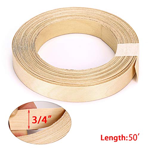 Skelang Holzfurnier, Furnierholz, Bügelband, Melamin, für Regal, Schrank, Türrahmen, 19 mm × 15 m, Ahorn
