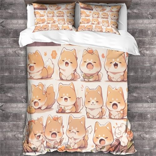 Housse de couette fermeture éclair facile parure lit chien 3D - 5