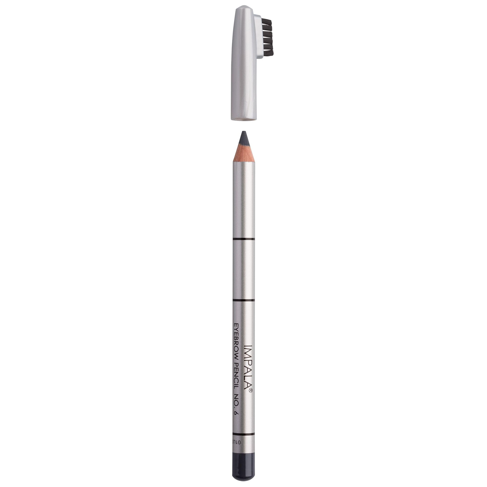 IMPALA | Lápiz de Cejas con Cepillo Color Gris Nº 06 | Consigue Cejas Perfectas, efecto Tattoo | Cejas Rellenas, Naturales y efecto Laminado de Cejas| Maquillaje Natural y de Larga Duración