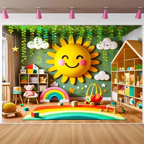 Fondo Fotográfico Para Niños 7X5FT Verde miniatura 2