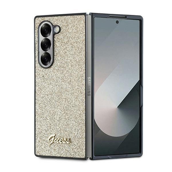 CG Mobile Guess GUHCZFD6HGGSHD Coque pour Z Fold6 F956 Doré 4G Glitter Script