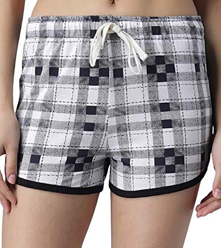 Image of KOTTY Cotton Printed Women's Night Shorts (WhiteBlue,34)