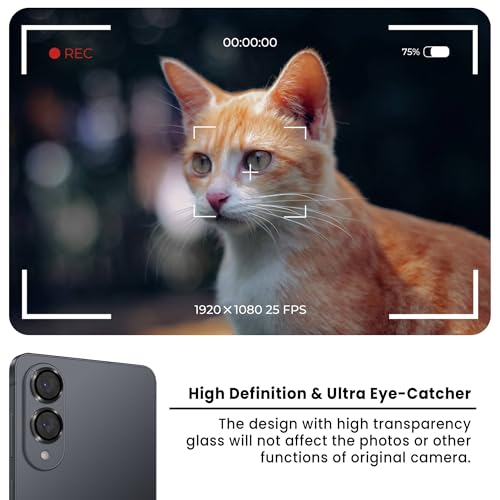 Image of FIRST MART Black Camera Ring Guard Protector for Samsung Galaxy S25 Edge | Tempered Glass with Metal Alloy Rings, HD Clear, Scratch Resistant, Case-Friendly | Pack of 1