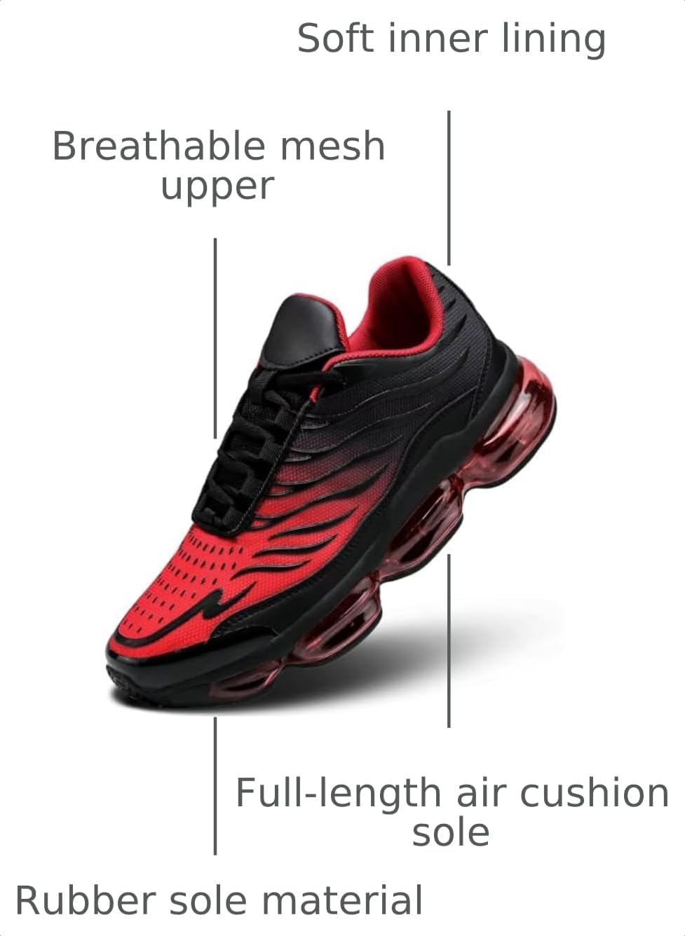 Men's Air Running Shoes Non Slip Workout Casual Sport Shoes for Men Basketball Sneakers Fashion Tennis Sport Fitness Cross Trainers