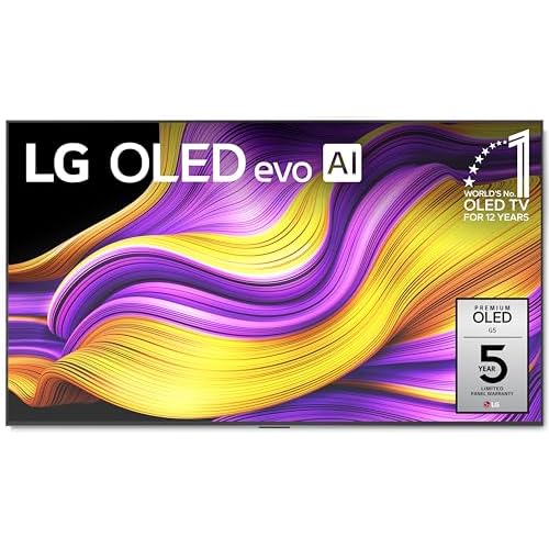 LG 65-Inch Class OLED evo AI 4K G5 Series Smart TV w/Dolby Atmos, Dolby Vision, HDR10, AI Super Upscaling 4K, Filmmaker Mode, Wow Orchestra, Alexa Built-in (OLED65G5WUA, 2025)