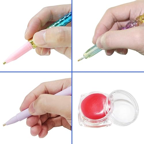Miniatura 8 de AIFUDA 16 herramientas de pintura de diamantes, 8 piezas hechas a mano con diamantes para arte, bolígrafos de punta de pintura de diamante en