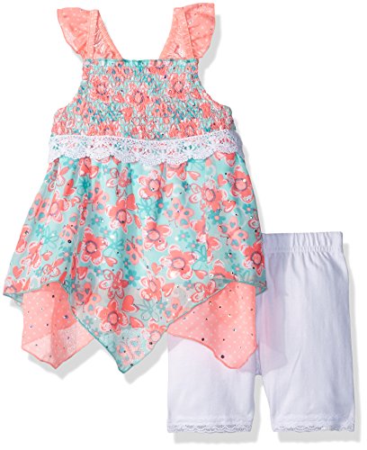 Little Lass girls 2 Pc Floral Bike Short Set