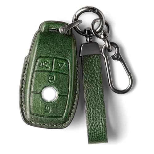 Image of Mercedes Benz Key Fob Cover Leather Car Key Case 2026 2025 2024 2023 2022 GLE350 GLE450 GLS450 GLS580 GLA250 GLA35 EQB CLA250 CLA35 CLA45 AMG GT