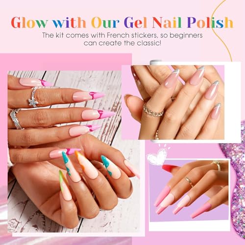 ROSALIND Kit Uñas Semipermanentes con Lámpara 48W, 33 Colores Esmaltes en Gel Rosa Morado Gris Azul Marrón Uñas Semipermanentes Kit Completo Regalos Principiantes - imagen 4