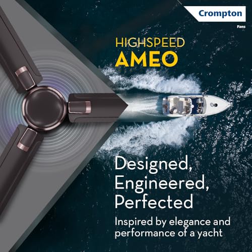 Crompton HIGHSPEED AMEO 1200mm (48 inch) Ceiling Fan (Shimmer Carbon) Star rated energy efficient fan view 2