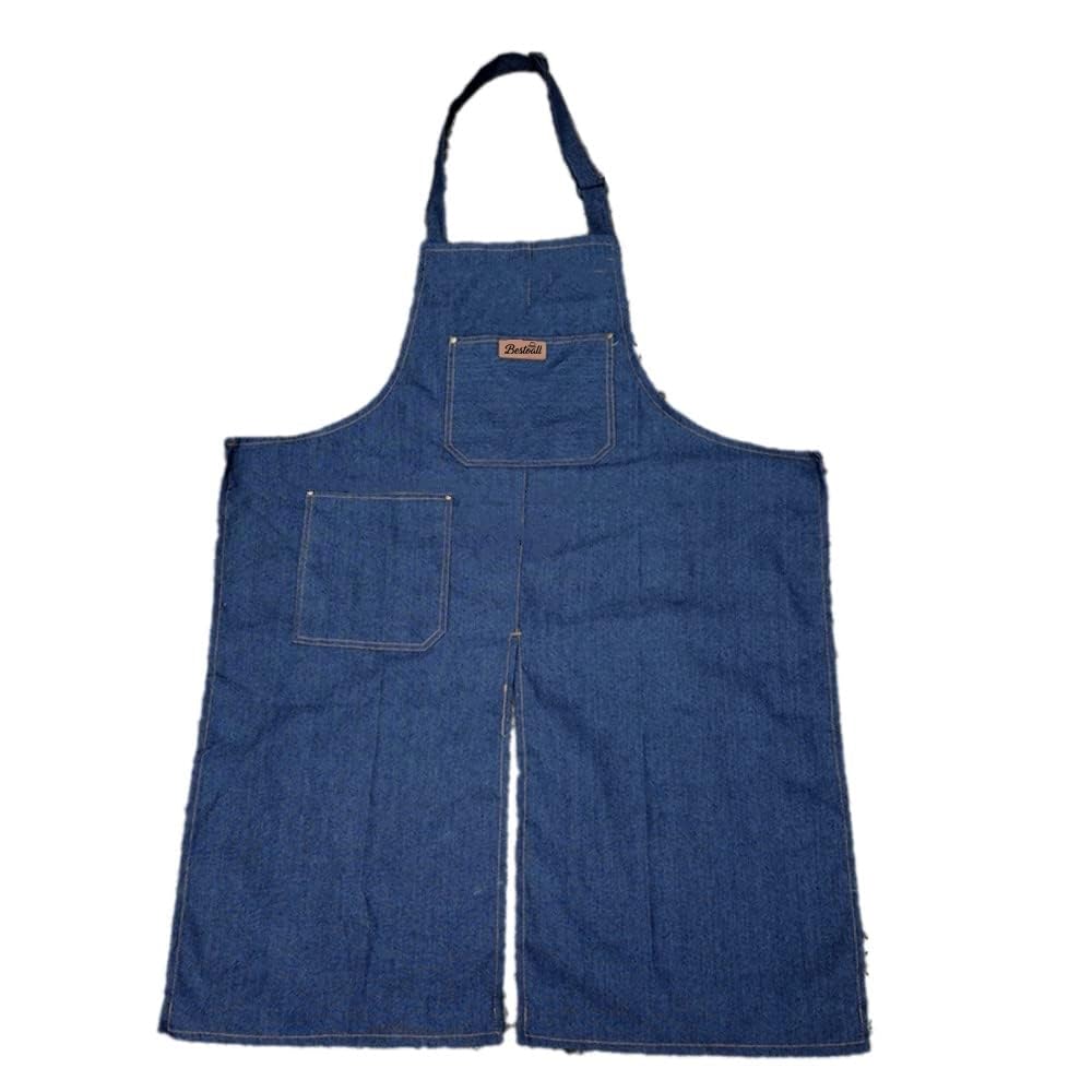 Bestoall Apron Adjustable Split Leg with Portable Pocket for DIY Ceramic Sculpture | Ceramics Apron Durable Denim, Fit for Gardening, BBQ & Workshop