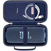 Hard Carrying Case for JBL Flip 7/6 / 5 Portable Bluetooth Speaker, Storage Holder Travel Bag with Mesh Pocket for USB Cable, Very Suitable for Home, Outdoor, and Travel, Blue