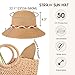 Womens Beach Sun Straw Hat - UV Protection UPF 50+ Sun Hats for Women with Wide Brim, Foldable Floppy Straw Beach Hat for Women
