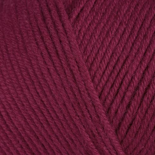 Image of Baby Cotton Blend Yarn - Soft Sport Weight Yarn for Crochet & Amigurumi - 50g /180yds - 60% Cotton 40% Acrylic - Ideal for Baby & Knitting Proj. & 10 Stitch Markers(Claret Red, 4 Balls)