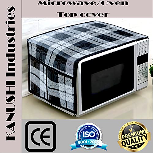 Image of KANUSHI Industries Microwave /Oven Top Cover with 4 Utility Pockets (VAR1-MICRO-NW-NEW-01-TOP)