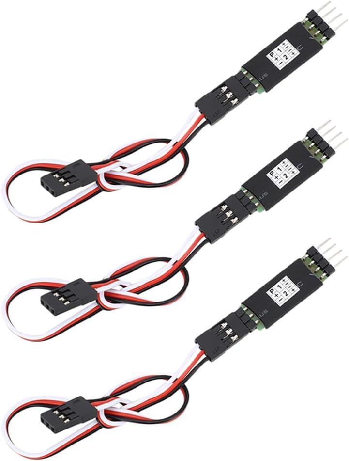 Joyzan Third Channel Switch, Remote Control RC Car Light Receiver Cord Controller Led Lights 3Rd Model Roof Lamp Lighting Cable 3 Way Power On Off Spare Parts Plastic Accessories 6V 1A Black 3Pcs