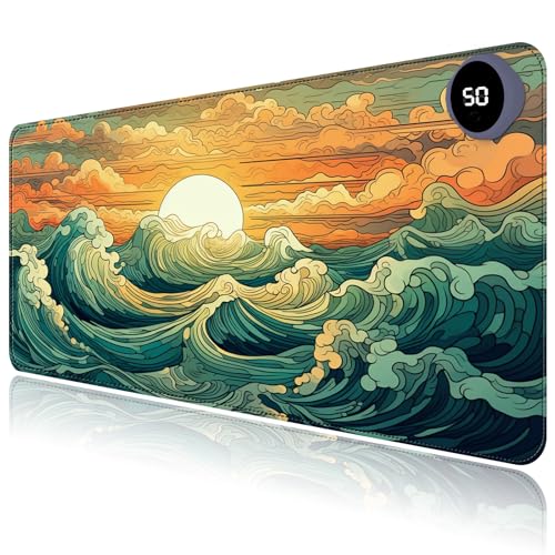Tapis de souris chauffant esthétique motif lune, le cadeau idéal pour le bureau
