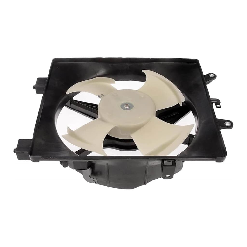 KarParts360 for Honda Civic 2001 02 03 04 2005 A/C Condenser Fan | Plastic Material | Male Connector | Brushed Mount Type | 2 Terminal | Replacement for 38605-PLC-J013, 38611PLCJ01