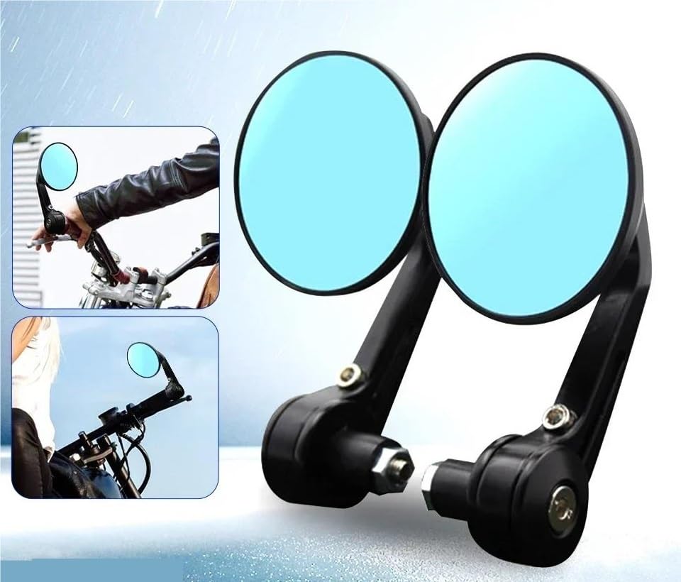 Rétroviseurs moto ronds 22mm avec miroir orientable et bras robuste - 7