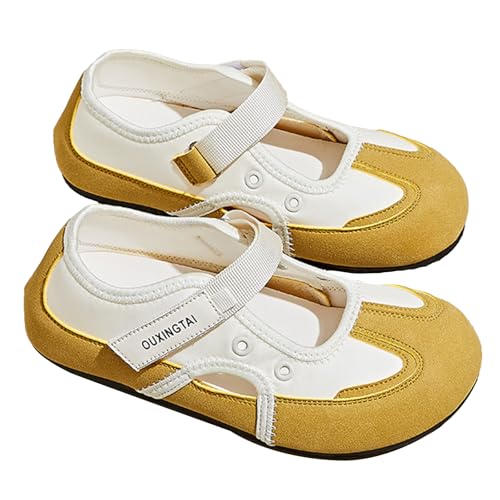 Women's Mary Jane Strap Shoes Light Blue Platform Flats Cushion Sole Non-Slip Walking Shoes for Everyday Wear