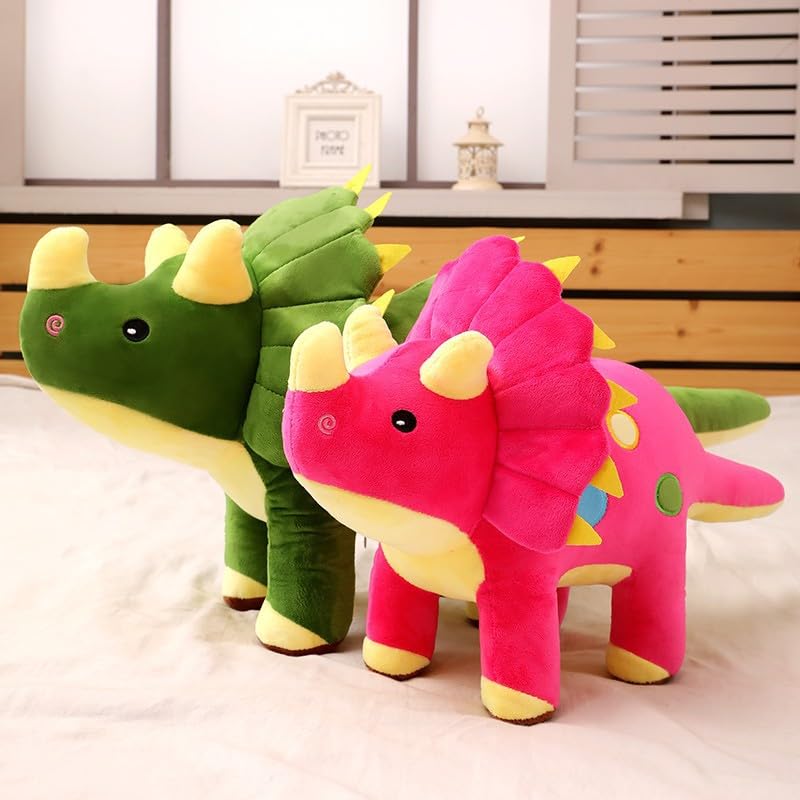 Simulazione Creativa Triceratopo Peluche Giocattolo Morbido Dinosauro Cuscino Bambola Animale Farcita Decorazione Della Casa Per I Bambini Regalo Di Compleanno 100 cm Rosa