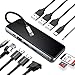 Produktbild USB C Dock Laptop-Dockingstation, 12 in 1 USB C Dockingstationen Dual Monitor Dual HDMI für HP Dell XPS, Thunderbolt Dock Triple Display, 4K HDMI, VGA, Ethernet, 3 USB, PD, SD/TF für Lenovo Surface