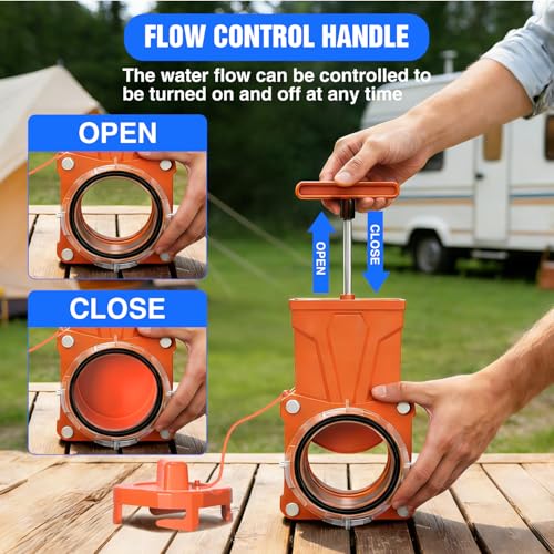 Nilight RV Sewer Valve, Camper Black Tank Gate Valve with 4 Bayonet Prongs Clear Adapter Leakproof Cap Double Odor-Tight Sealing Ring Twist On Waste Valve for RV Sewer Hose Fittings Replacement Orange by Nilight - Used condition - Image 5