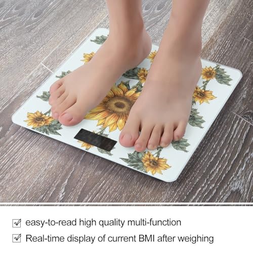 Báscula digital de baño con diseño floral pintado a mano miniatura 5