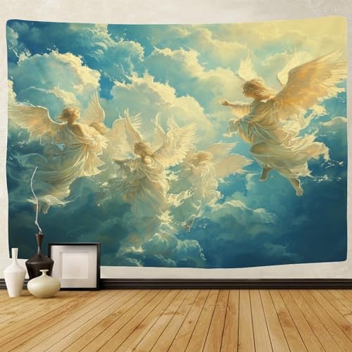 Tapiz de pared KaleidoKit estampado 3D de ángeles con relieve visual de 150cmx200cm 2
