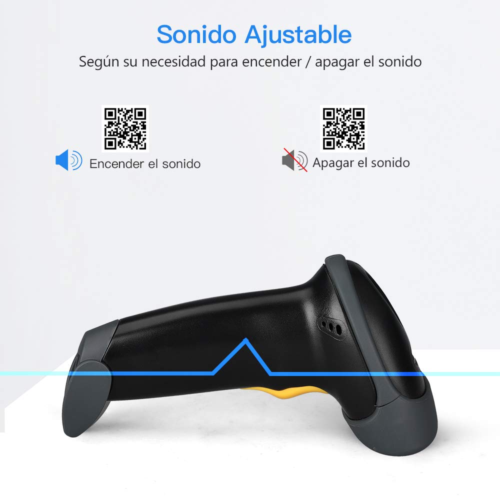 Eyoyo 2D Escáner de Códigos de Barras con Cable, 1D Lector de Códigos de Barras QR de Mano CCD Data Matrix, Pistola Código Barras con Escaneo Automático para Windows MacOS Linux Supermercado Farmacia