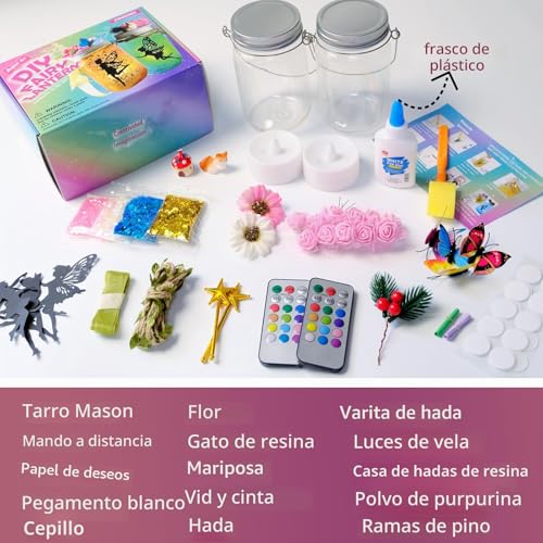 Miniatura 5 de Fomomdi Hadas Diy En Frasco, Juego De Luz Nocturna De Linterna De Hadas Que Cambia De Color Con Mando A Distancia, Regalos Y Actividades Para Niños Y Niñas Para Cumpleaños Y Días Festivos, Juguete De