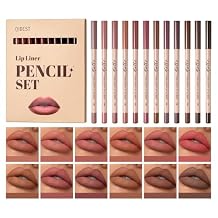 12 Colors Matte Lip Liner Set, High Pigmented Creamy Lipliners Pencil, Long Lasting Waterproof Non-fading Lip Makeup for Women