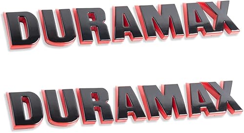 Silverado Duramax - 2 piezas de placa de identificación adhesiva con logotipo y letra de capucha para 1500 2500 3500 línea negra y roja