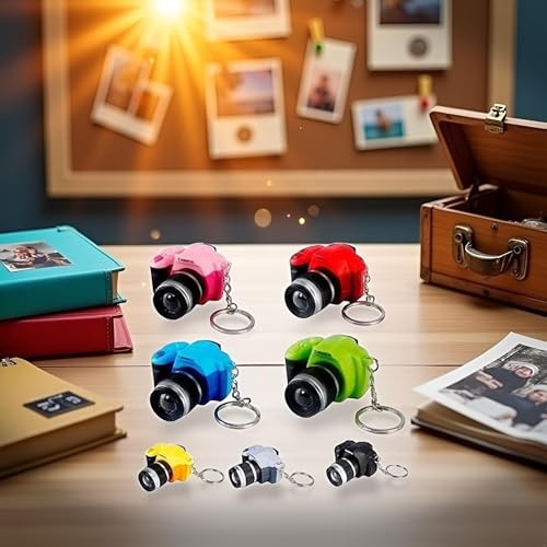 2Pcs Black Camera Keychain with Sound,Key Ring Decor Bag Wallet Pendant,Mini Camera Design Keychain Cute Novelty Ring Child Toy Kids Key Chain Pendant Creative Gift Key Chain Decorative Keychains - Thumbnail 2