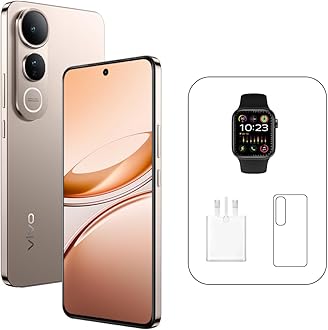 vivo V50 Lite 5G (Titanium Gold, 12GB RAM, 256GB) | 120Hz AMOLED Display | 32MP Selfie Camera | 6500mAH | IP64 | V-premier Smartwatch, 24M Warranty, 400Days Screen Replacement – Middle East Version