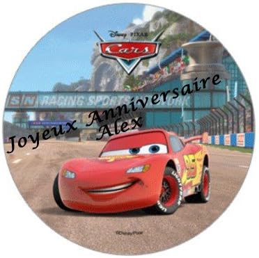 Disque Pate A Sucre Azyme Cars Disney Personnalise Avec Votre Texte Diametre 22cm Pour Decor Gateau Anniversaire Cars Disney Amazon Fr Cuisine Et Maison