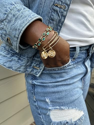 Image of Alex and Ani Initial I Pave Starburst Texture Bangle