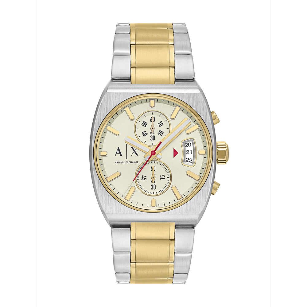 Armani Exchange Uhr für Herren, Quarz Chronographenwerk und 40 mm Gehäusegröße mit Edelstahlarmband