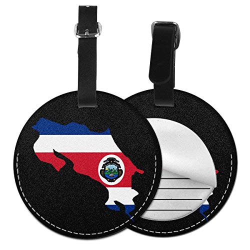 Preisvergleich Produktbild Gepäckanhänger, Motiv: Costa Rica Flagge, rund, stilvoll, für Koffer, Handgepäck, Sichtschutz, Schwarz (Schwarz) - 5063178178846