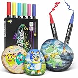 Desire Deluxe Acrylic Paint Pens for Rock Painting, Stone, Ceramic, Glass, Wood, Canvas – Set of 6 Non Toxic Water Based Markers - Great Artists Painting Supplies (Dual Tip Multicolor, 6)